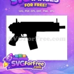 Free Futuristic Rifle Free Black Silhouette Video Game Free SVG - Instant Download