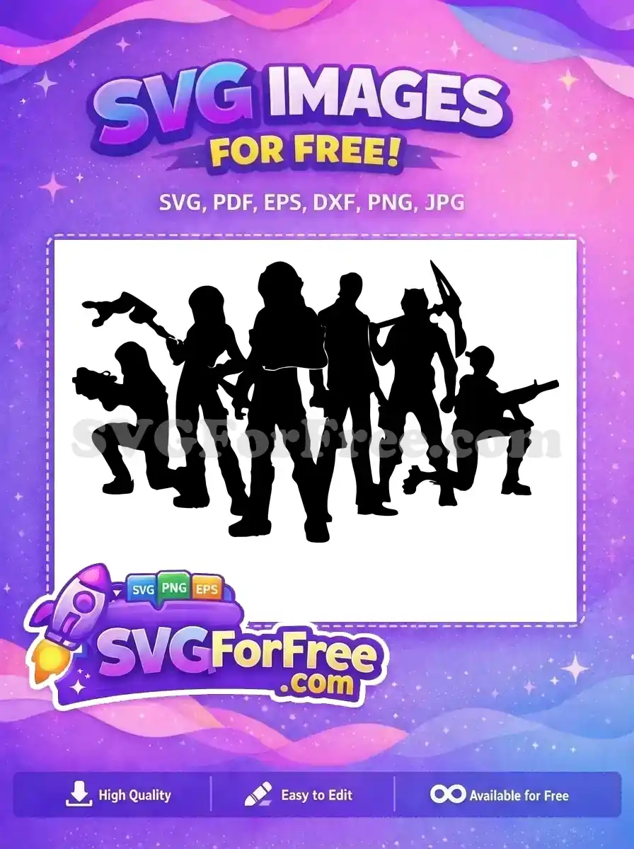 Free Battle Royale Characters Free Squad Silhouette Fortnite Free SVG