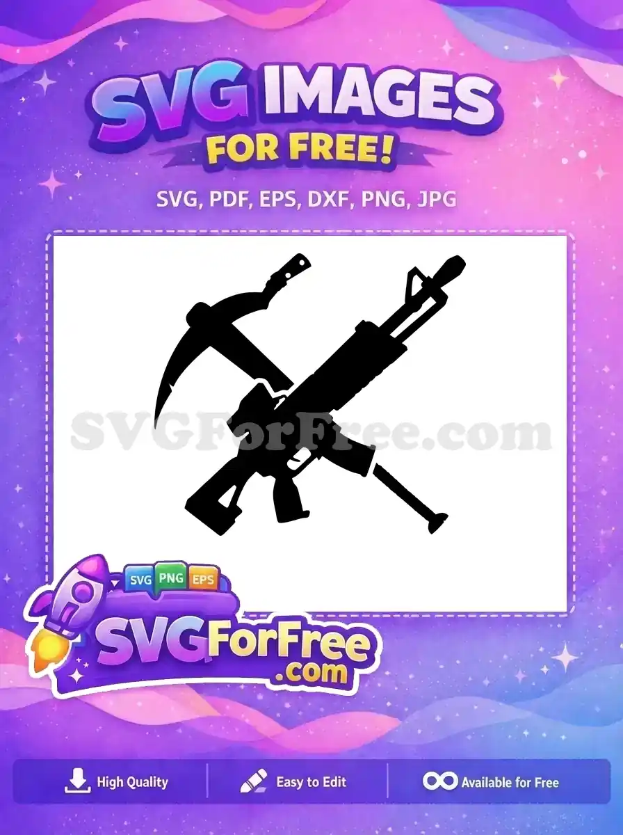 Free Pickaxe Detail Free Assault Rifle Fortnite Free SVG 1