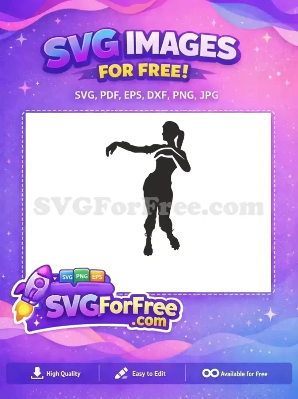 Free Ponytail Silhouette Free Dancing Pose Fortnite Free SVG