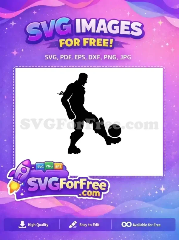Free Black Soccer Player Free Football Kicking Fortnite Free SVG