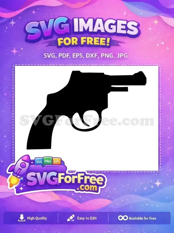Free Handgun Silhouette Free Revolver Pulp Fiction Free SVG
