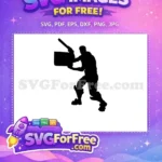 Free Black Silhouette Soldier Free Gun Aiming Fortnite Free SVG - Instant Download