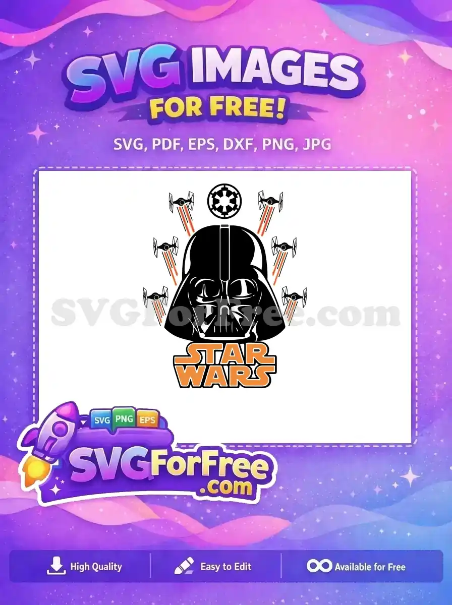 Free Darth Vader Helmet Free TIE Fighters Star Wars Free SVG 1