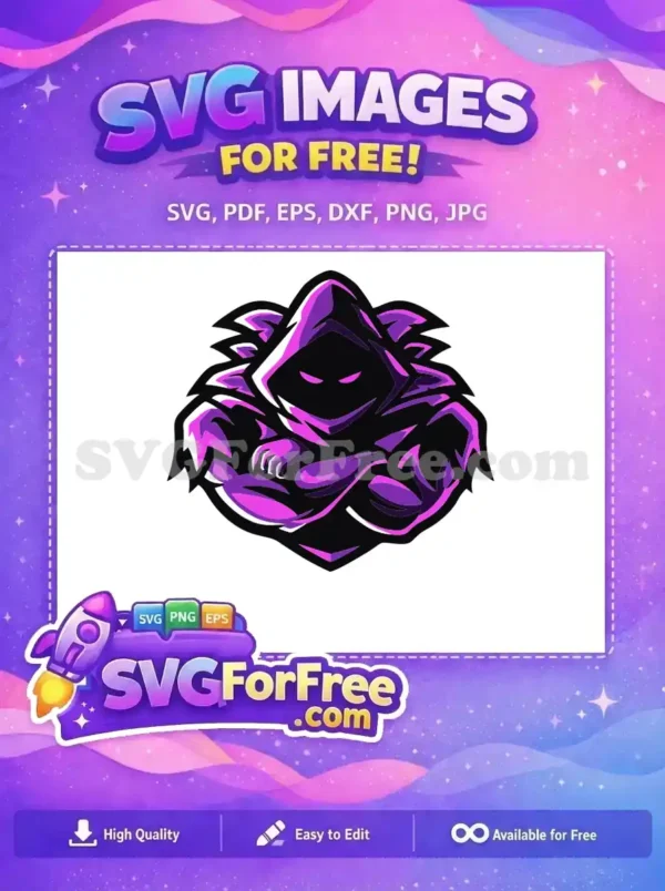 Free Purple Hooded Figure Free Crossed Arms Video Game Free SVG