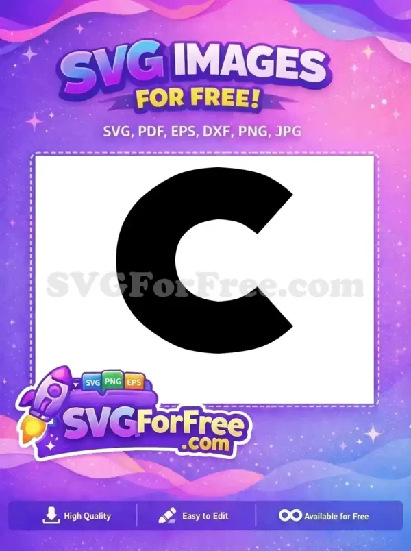 Free Black Letter C Free Alphabet Initial Logo Free SVG