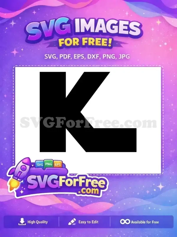Free Initial K Black Free Letter Logo Free SVG