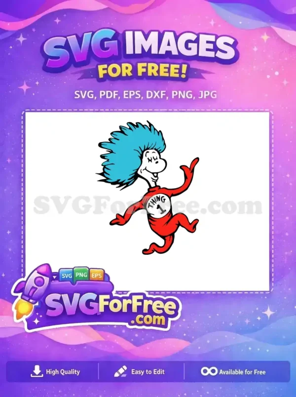 Free Blue Hair Free Red Suit Thing 1 Free SVG Free Blue Hair Free Red Suit Thing 1 Free SVG