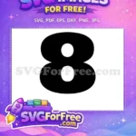 Free Simple Black Number Free Eight Ball Free SVG - Instant Download