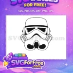 Free Stormtrooper Helmet Free Black and White Star Wars Free SVG - Instant Download