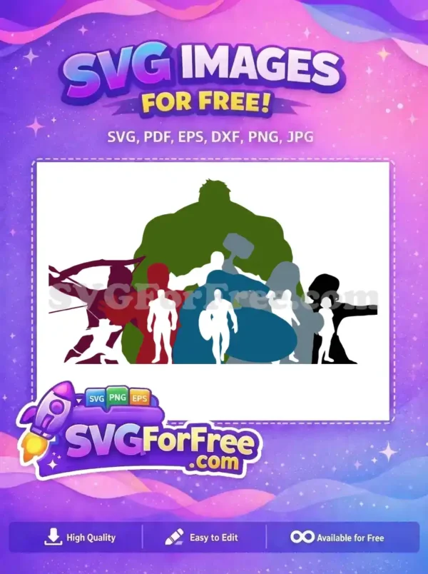 Free Silhouette Heroes Free Team Avengers Movie Free SVG