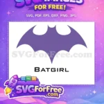 Free Lilac Batgirl Symbol Free Dark Knight Movie Free SVG - Instant Download
