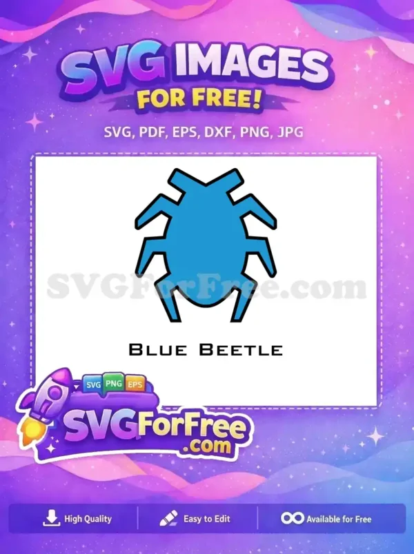 Free Blue Superhero Free Beetle Logo Blue Beetle Free SVG