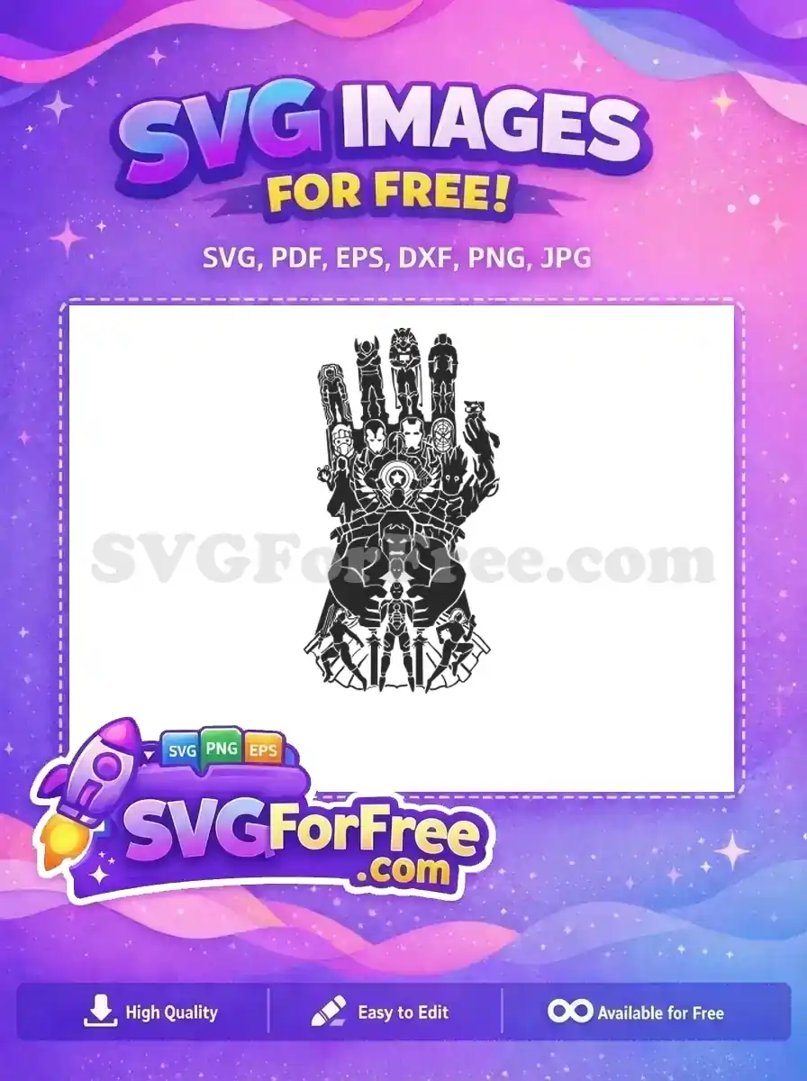 Free Superhero Gauntlet Free Avengers Silhouette Movie Free SVG