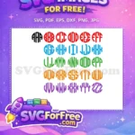 Free Monogram Initial Free Circle Font Alphabet Free SVG - Instant Download