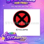 Free Red Circle Free Black X Cyclops X-Men Free SVG - Instant Download