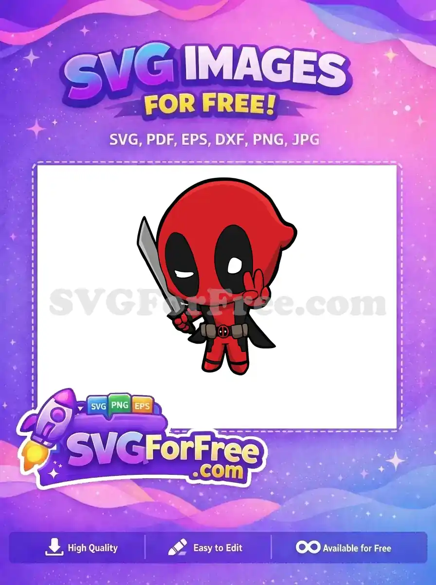 Free Red Deadpool Winking Free Peace Sign Movie Free SVG