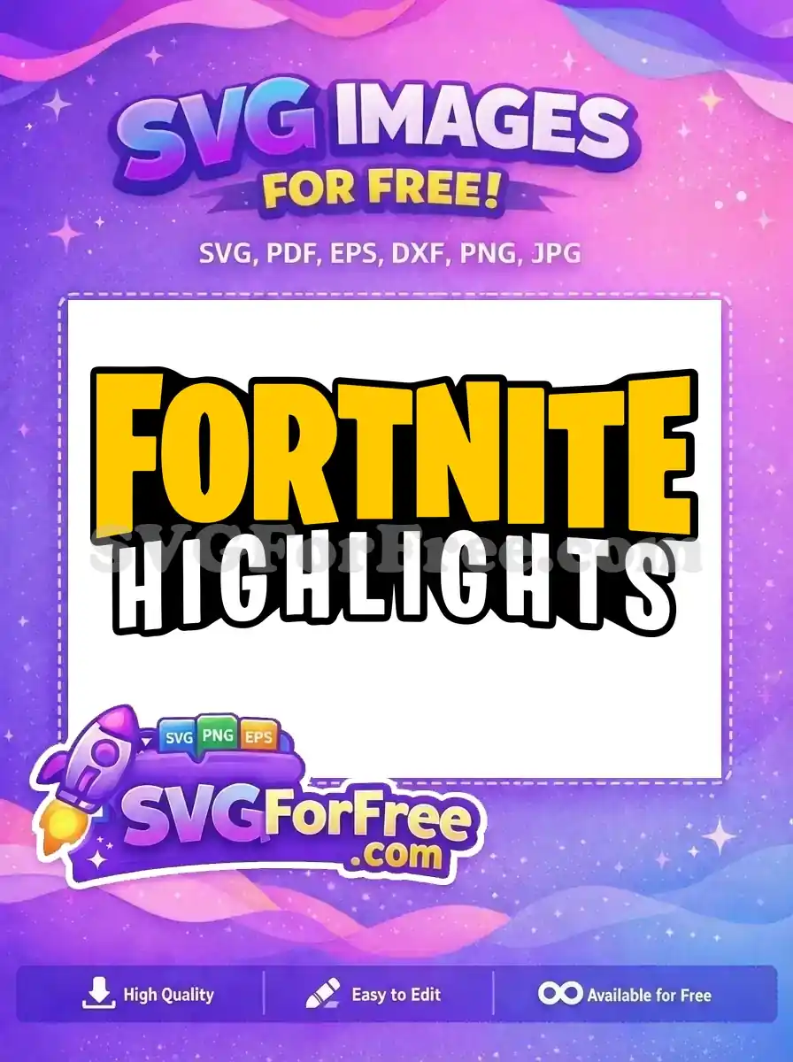 Free Yellow Letters Free Black Outline Fortnite Highlights Free SVG