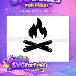 Free Campfire Flames Free Log Sticks Bonfire Free SVG - Instant Download