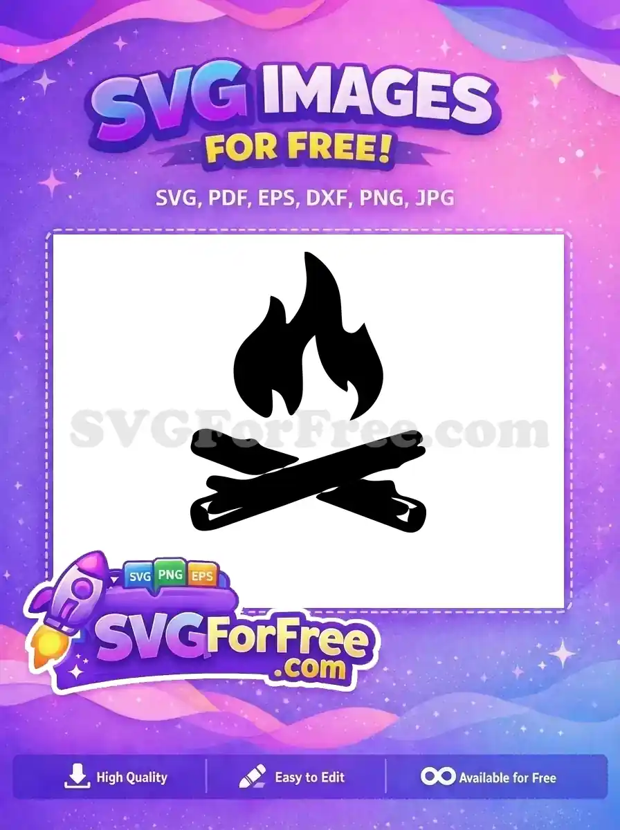 Free Campfire Flames Free Log Sticks Bonfire Free SVG
