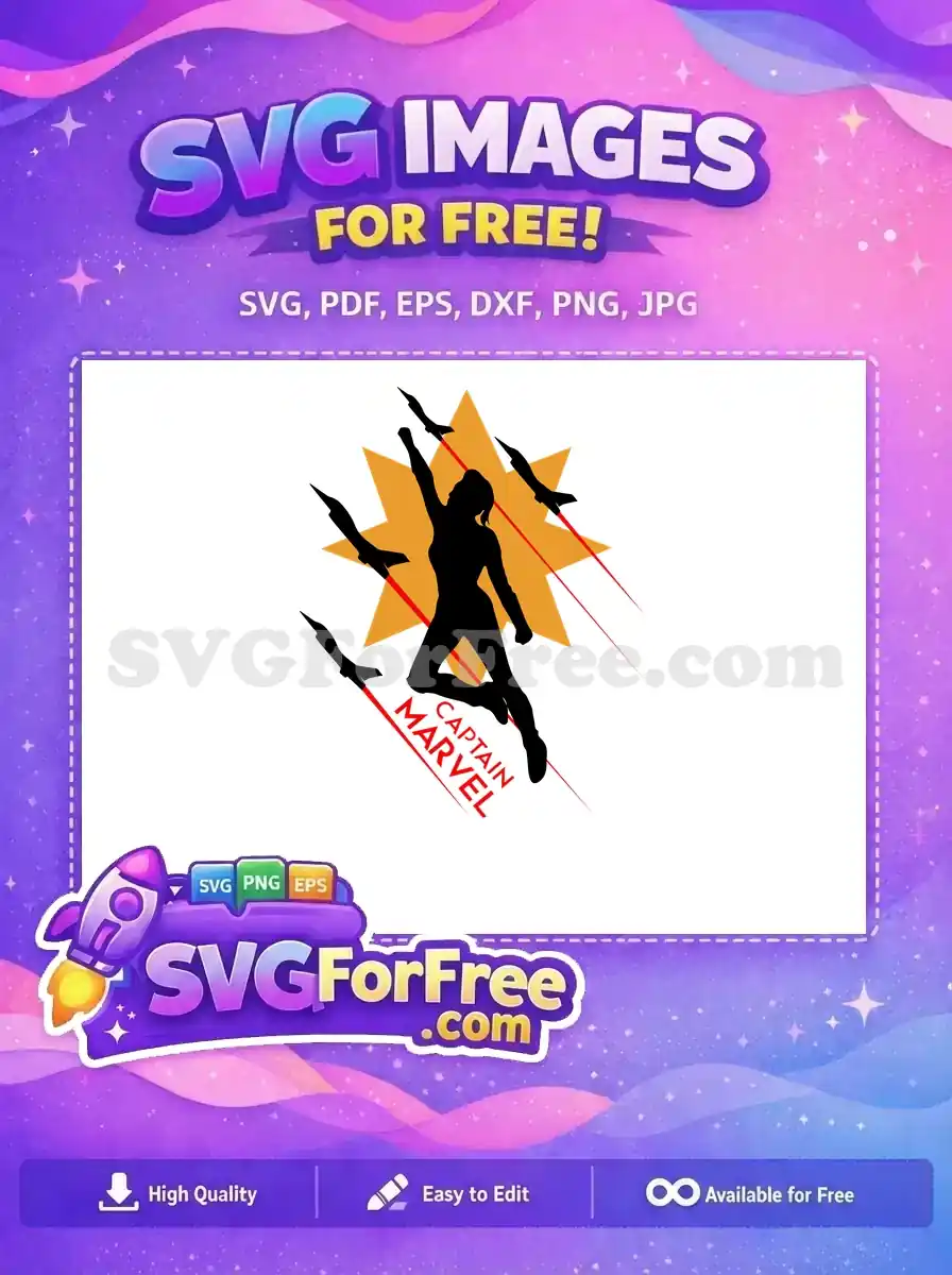 Free Silhouette Captain Free Marvel Carol Danvers Movie Free SVG