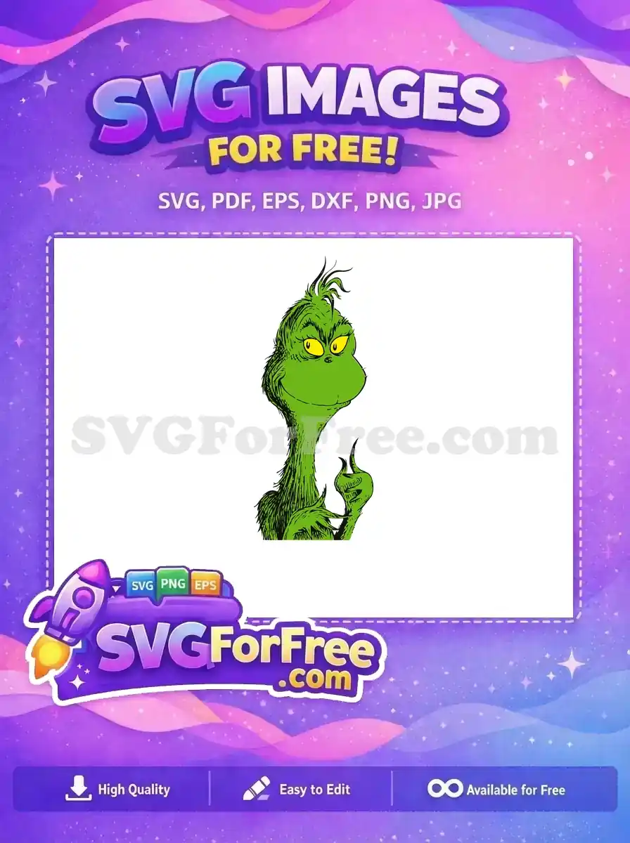 Free Smirking Grinch Face Free Yellow Eyes The Grinch Free SVG