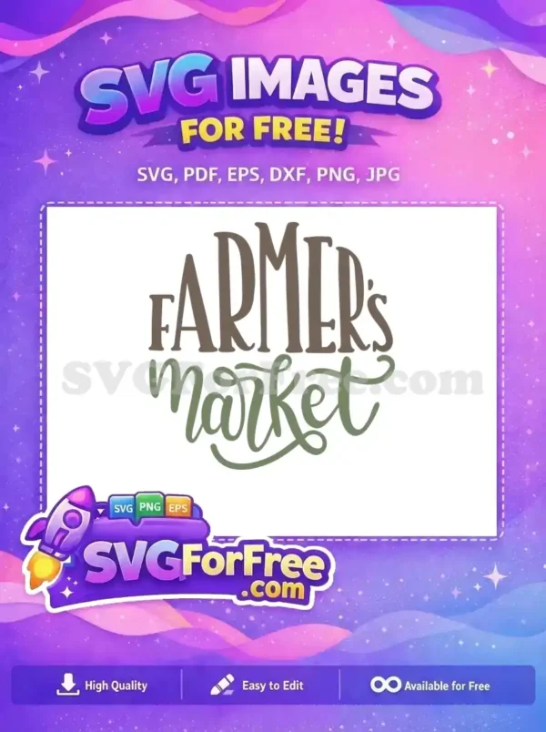Free Farm Brown Letters Free Green Market Sign Free SVG
