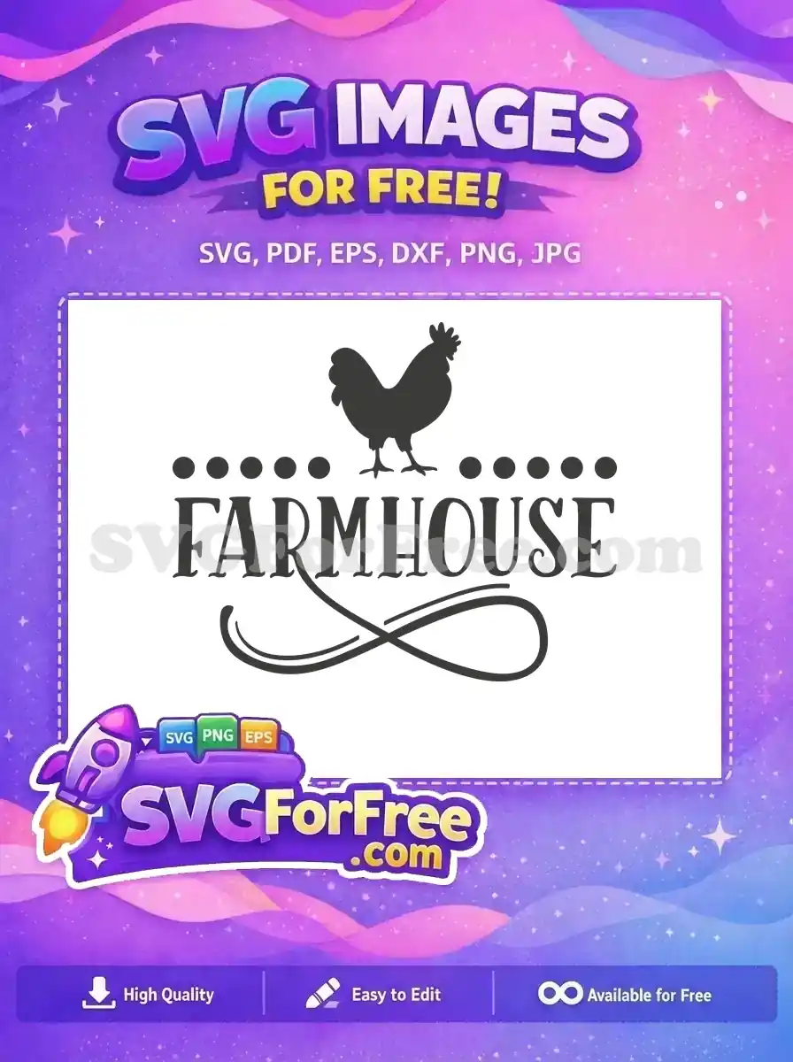 Free Rooster Silhouette Free Farmhouse Text Design Free SVG