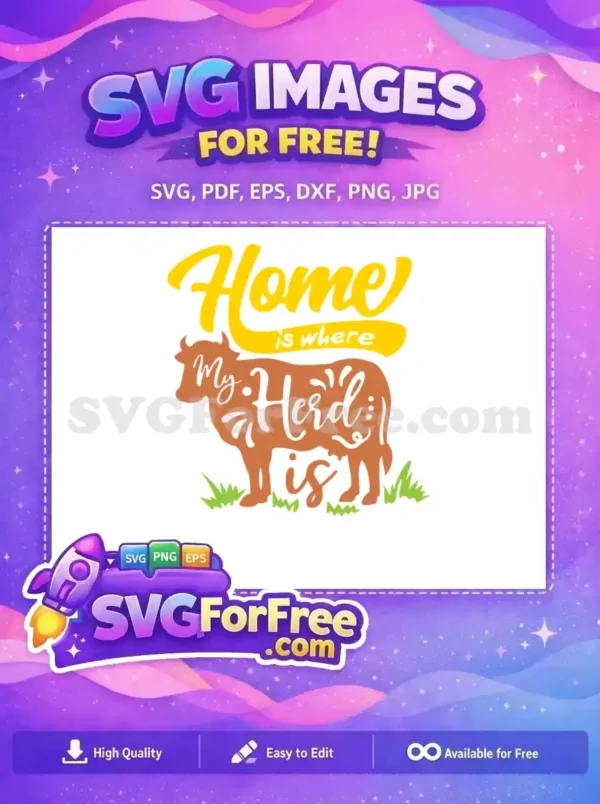 Free Brown Cow Free Herd Home Decor Free SVG