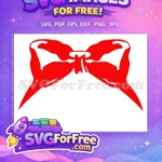 Free Red Hair Bow Free Farm Silhouette Design Free SVG - Instant Download