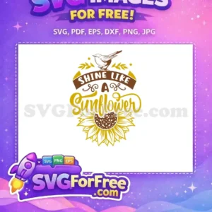 Free Brown Bird Free Sunflower Yellow Shine Farm Free SVG
