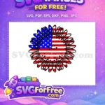 Free Patriotic Sunflower Free USA Flag Farm Free SVG - Instant Download