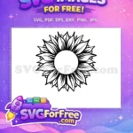 Free Sunflower Outline Free Floral Farm Design Free SVG - Instant Download