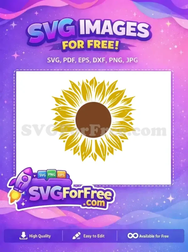 Free Golden Petals Free Brown Center Farm Free SVG