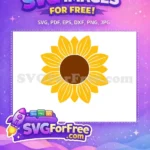 Free Yellow Petals Free Brown Center Farm Free SVG 1 - Instant Download