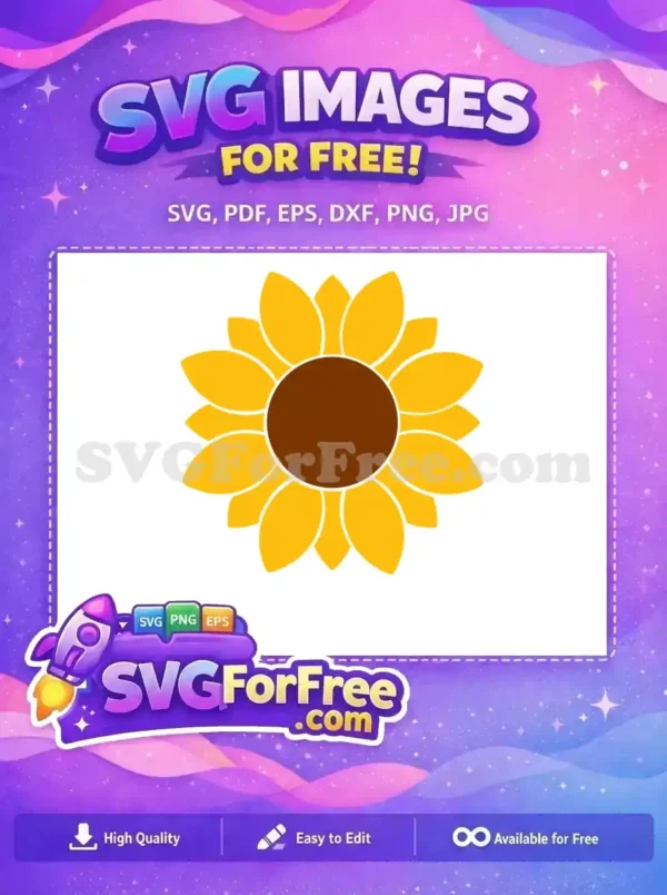 Free Yellow Petals Free Brown Center Farm Free SVG 2