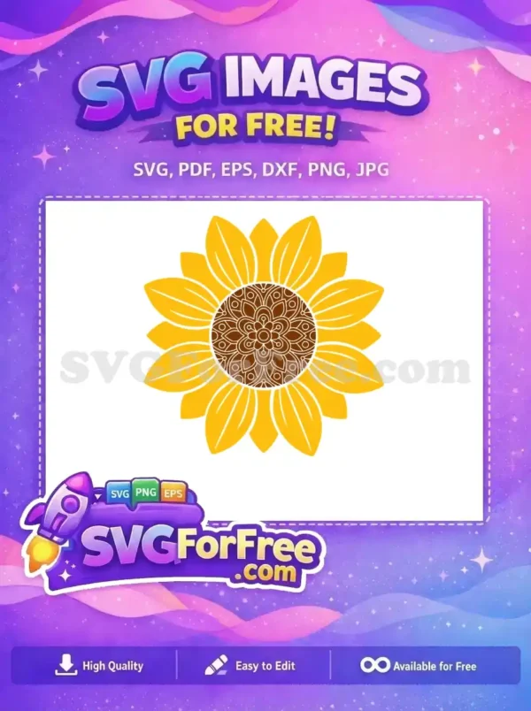 Free Yellow Petals Free Brown Mandala Farm Free SVG