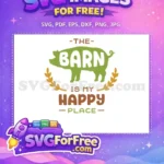 Free Green Pig Free Farm Barn Happy Place Free SVG - Instant Download