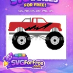Free Red Monster Truck Free Big Wheels Farm Free SVG - Instant Download