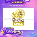 Free Sunflower Graphic Free Heart Smile Farm Free SVG - Instant Download