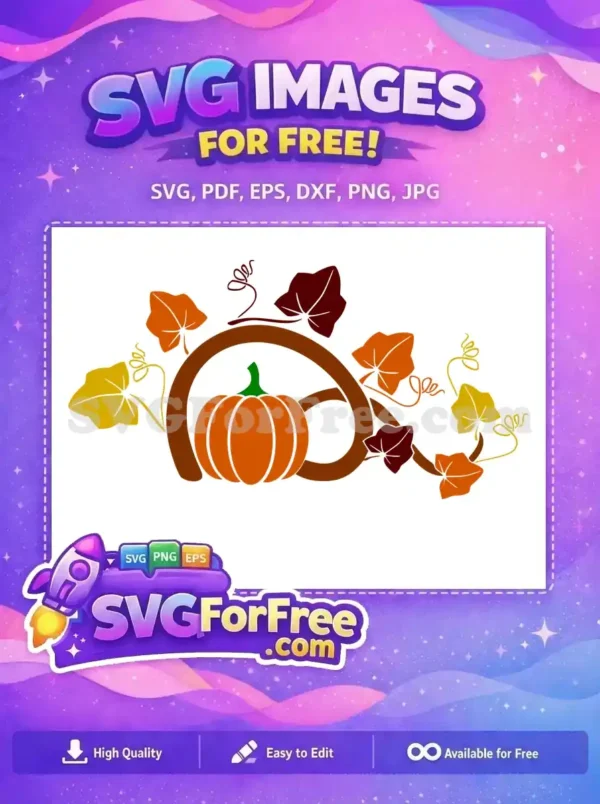 Free Orange Pumpkin Vine Free Autumn Leaves Farm Free SVG