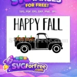 Free Happy Fall Orange Pumpkins Free Farm Truck Design Free SVG - Instant Download