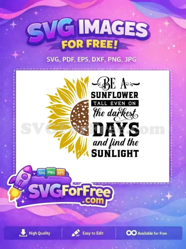 Free Yellow Sunflower Free Darkest Days Farm Free SVG