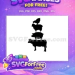 Free Stacked Chicken Sheep Pig Cow Free Farm Animals Free SVG - Instant Download
