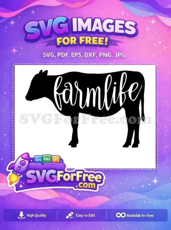 Free Farm Life Free Cow Silhouette Farm Free SVG