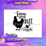 Free Farm Fresh Butt Nuggets Free Chicken Silhouette Free SVG - Instant Download