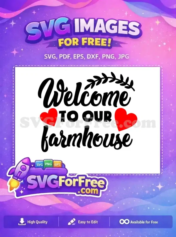 Free Welcome Heart Free Farmhouse Leaves Decor Free SVG