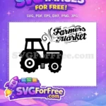 Free Tractor Silhouette Free Farmers Market Scene Free SVG - Instant Download