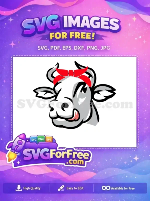Free Cow Head Free Red Bandana Farm Free SVG
