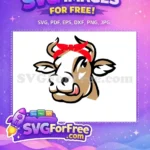 Free Bandana Cow Face Free Farm Animal Portrait Free SVG - Instant Download